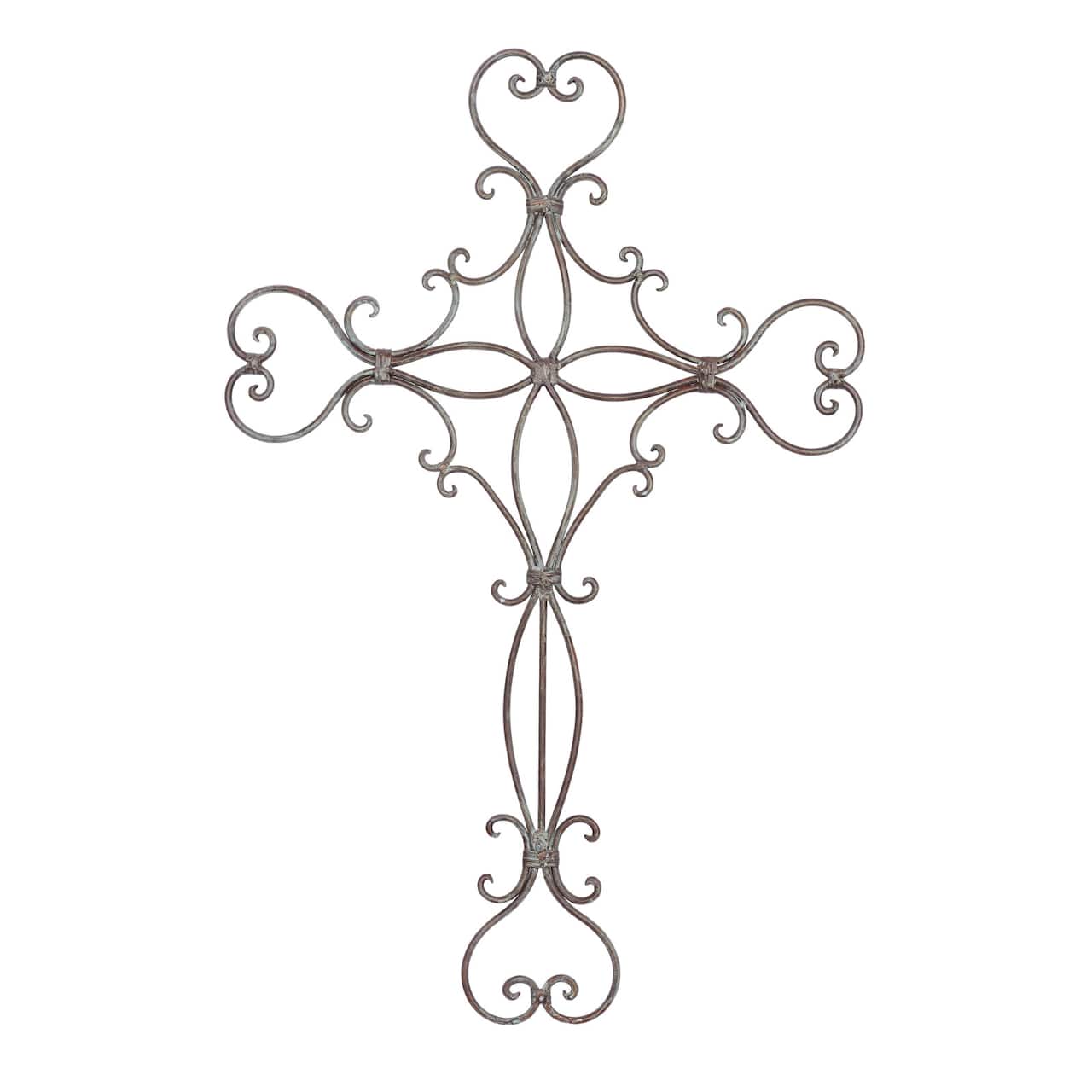 Black Metal Scroll Cross Wall Decor 19" x 0" x 29"